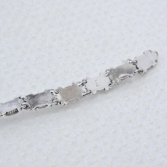 Vintage 925 Silver Amethyst Tennis Bracelet Scrollwork Purple Gemstone 6.5" - Picture 4 of 12